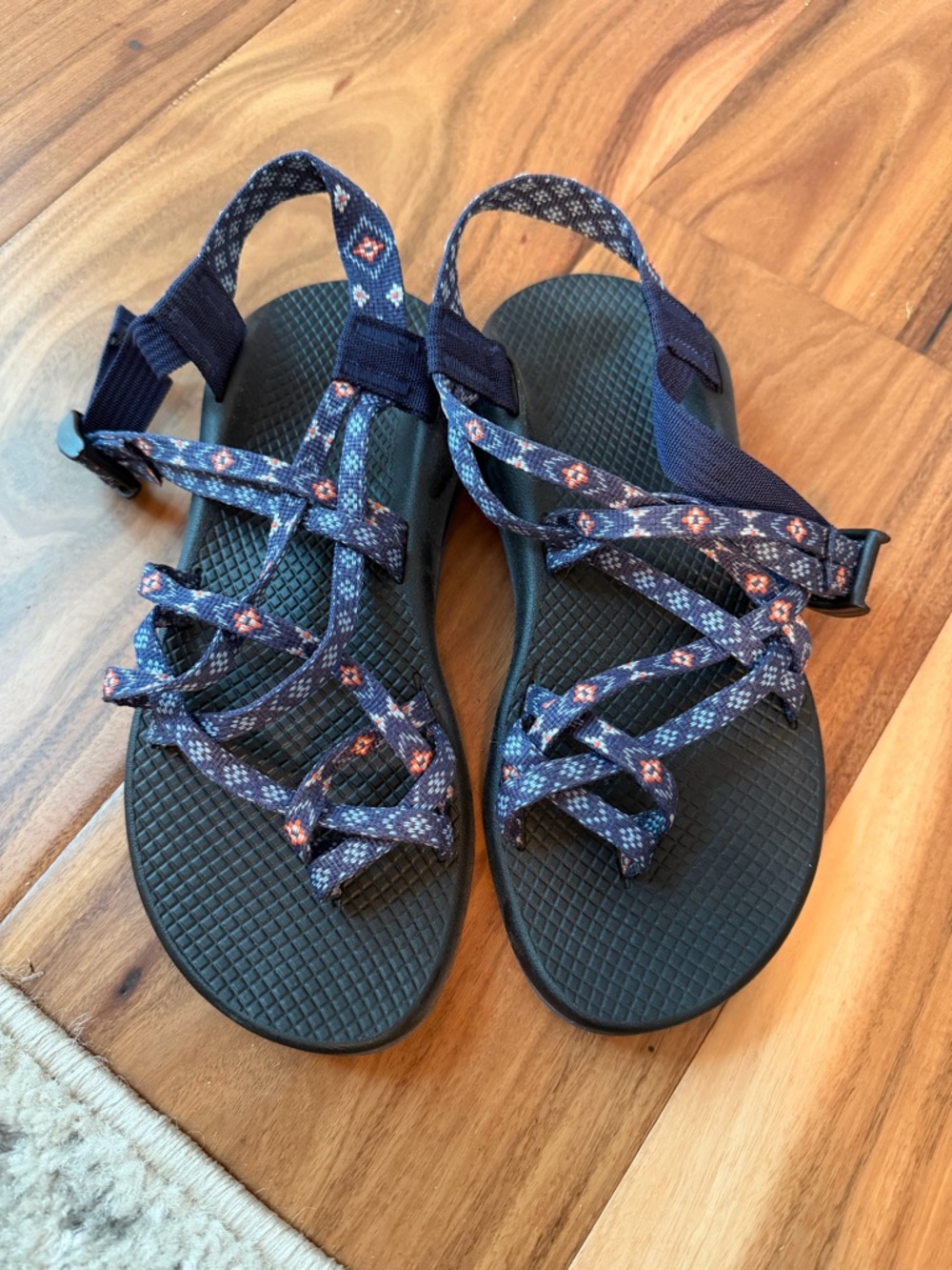 Chaco Women's Navy Patterned Strap Sandals